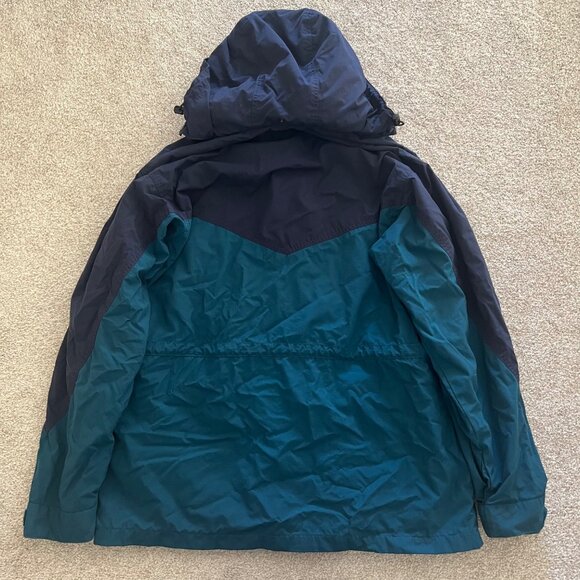 Lands End 90s Vintage Retro Utility Chore Barn Jacket Purple Teal Blue Large - Picture 3 of 8